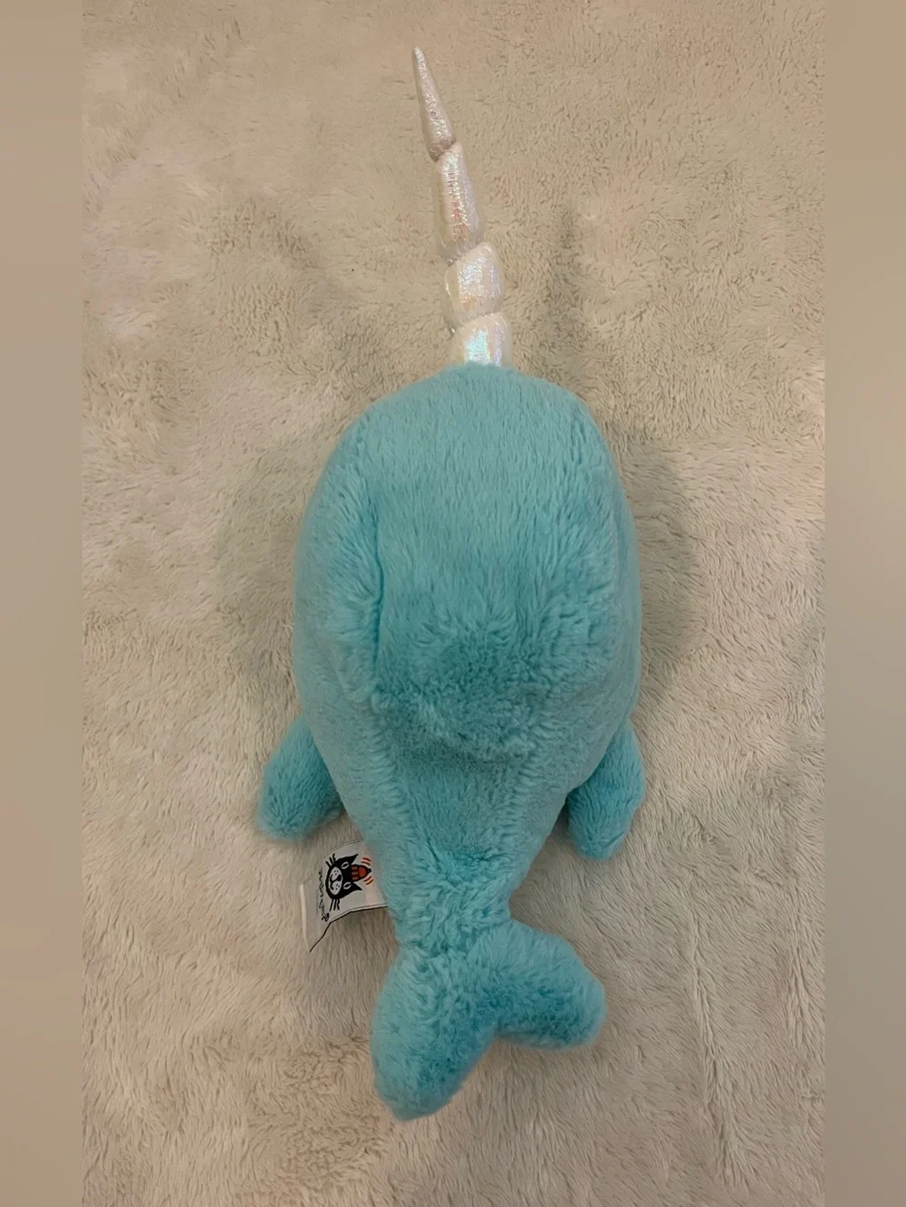 Jellycat Sea Sorbet Narwhal Plush Aqua Blue Unicorn Fish Soft Toy 12.5” W/Horn